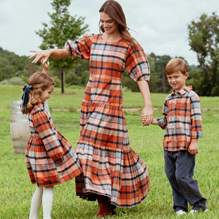 Pink Chicken Parker Dress, Hayride Plaid