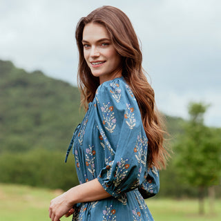 Pink Chicken Pintuck Indira Dress, Balsam Dewdrop