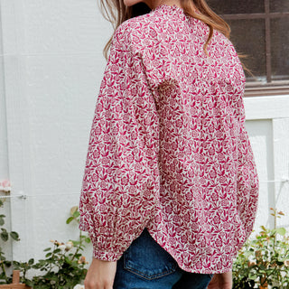 Pink Chicken Josephine Top, Burgundy Climbing