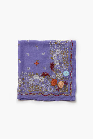 Chan Luu Embroidered Floral Bandana, Lavender