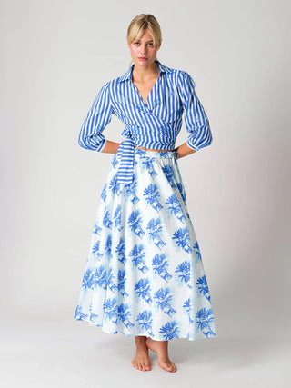 Nimo With Love Lovage Blouse, Stripes Flowers Embroidery
