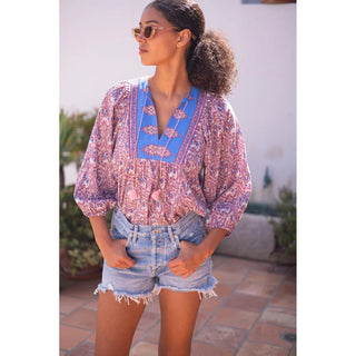 Bell Macey Top, Pink and Blue