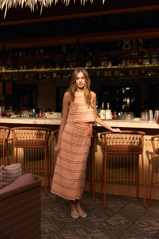 Olivia by Livro Leigh Wrap Skirt, Spanish Stripes