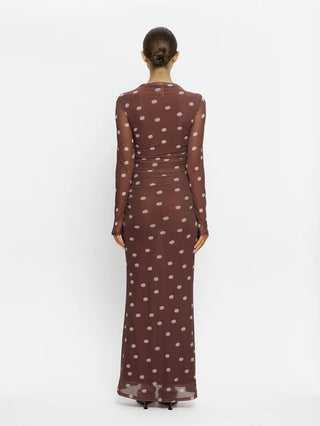 Kivari Edie Mesh Maxi Dress, Brown