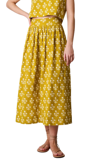 Marea Charlotte Skirt, Chartreuse Daffodil