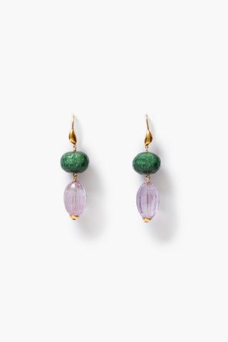 Chan Luu Duo Drop Earrings, Amethyst
