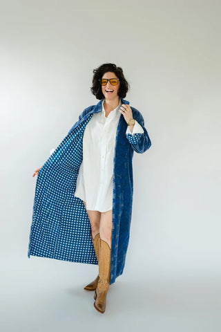 Eleanor James Caption Duster, Midnight Rider Blue