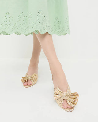 Loeffler Randall Emilia Pleated Knot Mule, Gold