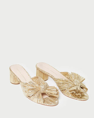 Loeffler Randall Emilia Pleated Knot Mule, Gold