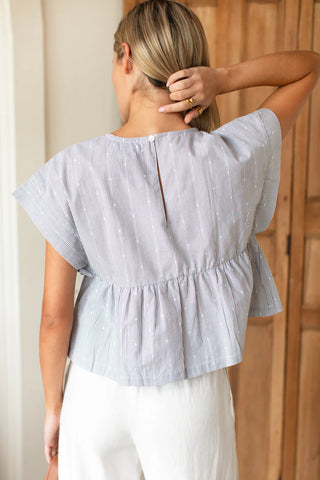 Love Tomas Dolman Peplum Top, James Stripe