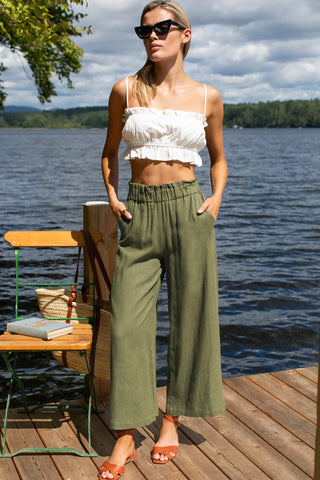TS Love Tomas Pull On Pocket Pant, Gothic Olive Linen
