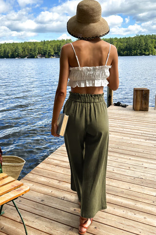 TS Love Tomas Pull On Pocket Pant, Gothic Olive Linen