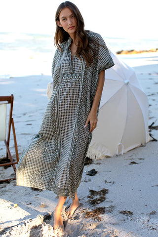 Emerson Fry Emerson Caftan, Moss Stripe Organic