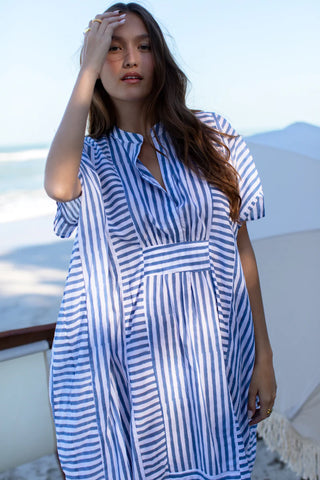 TS Love Tomas Emerson Short Caftan, Ocean Stripe