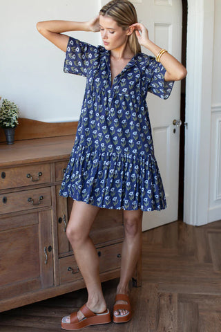 TS Love Tomas Isla Dress 2, Pressed Poppies Blue Indigo