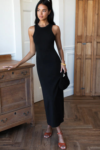 Emerson Fry Racerback Tank Maxi Dress, Onyx Rib