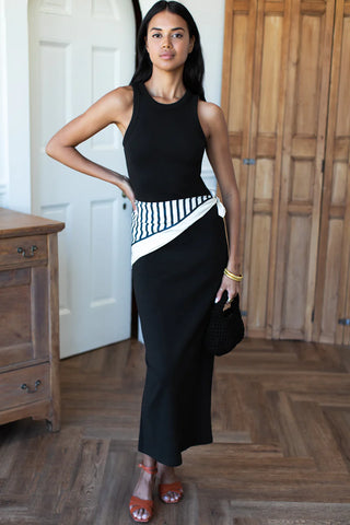 Emerson Fry Racerback Tank Maxi Dress, Onyx Rib