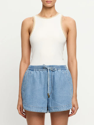 Kivari Emilie Denim Short, Coast Blue
