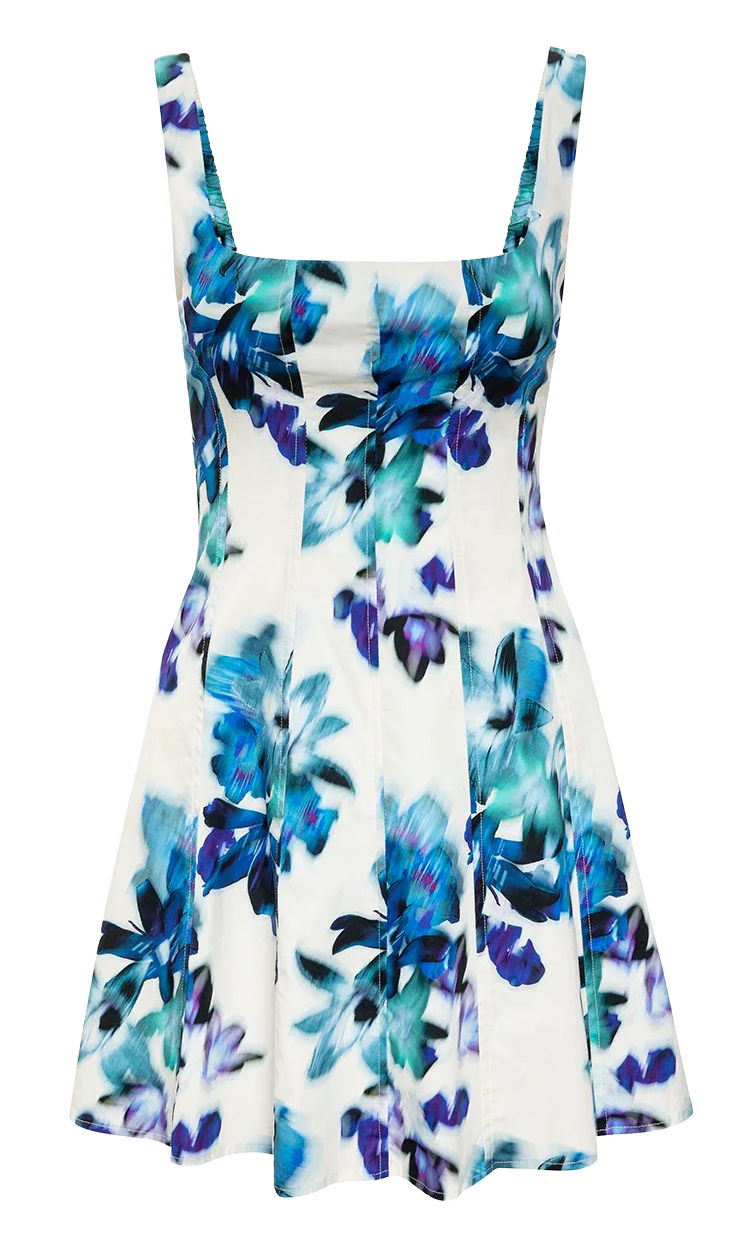blue racer back dress Misa Los Angeles Periwinkle Blue Floral Inea Midi Dress main image 0