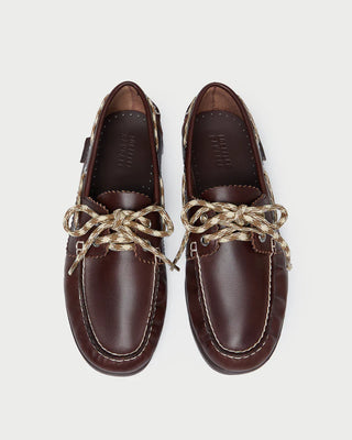 Loeffler Randall Franco Leather Boat Loafer, Espresso Butter