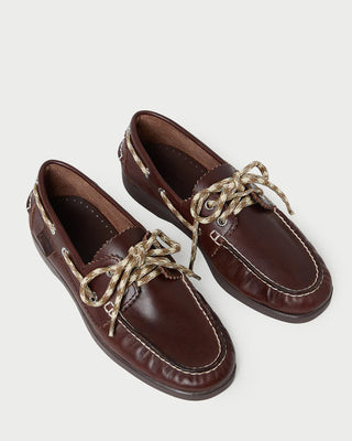 Loeffler Randall Franco Leather Boat Loafer, Espresso Butter