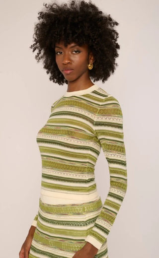 Love the Label Andrea Space Dyed Knit Top, Green Space Dye