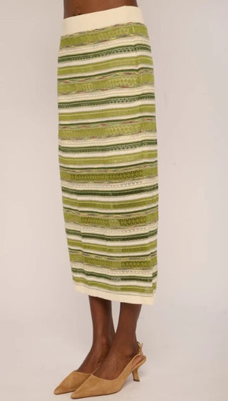 Love the Label Waverly Knit Skirt, Green Space Dye