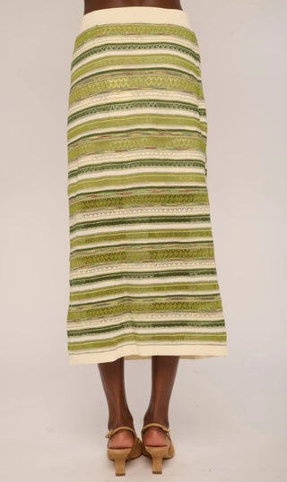 Love the Label Waverly Knit Skirt, Green Space Dye