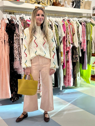 Seventy + Mochi Eden Cropped Jean, Peony Pink