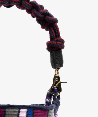 Guanabana Hazel Short Macrame Handle Crossbody, Garnet & Grey