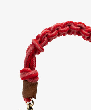 Guanabana Cepheus Short Macrame Handle Crossbody, Beige & Red