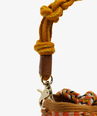 Guanabana Sophia Short Macrame Handle Crossbody, Mustard