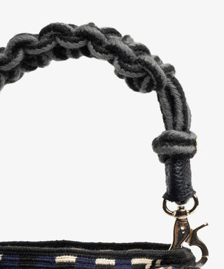 Guanabana Eleanor Short Macrame Handle Crossbody, Black & Beige