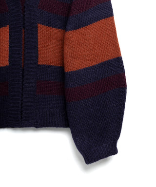 Guanabana Juana Baby Alpaca Cardigan, Navy & Terracota