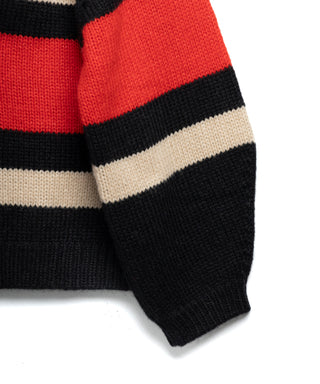 Guanabana Juana Baby Alpaca Cardigan, Black & Red