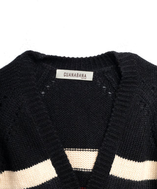 Guanabana Juana Baby Alpaca Cardigan, Black & Red