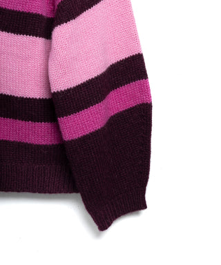 Guanabana Juana Baby Alpaca Cardigan, Burgundy & Pink