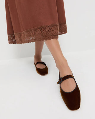 Loeffler Randall Ginger Mary Jane Flat, Dark Brown