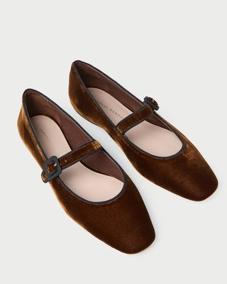 Loeffler Randall Ginger Mary Jane Flat, Dark Brown