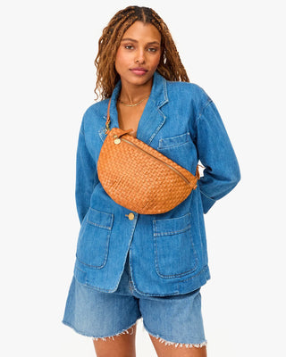 Clare V. Grande Fanny, Natural Woven Checker