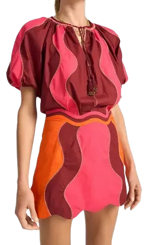 Ilio Nema Scilla Skirt, Pink & Red