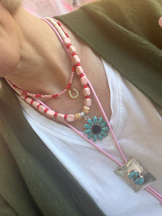 Gather Goods Turquoise Flower Necklace