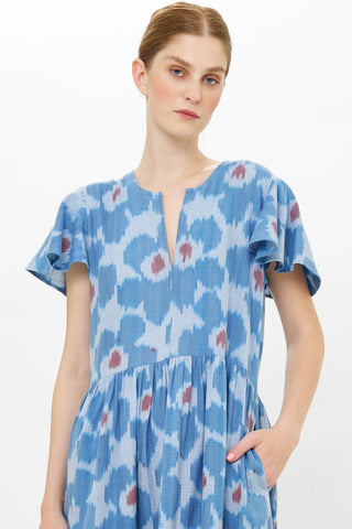 Oliphant V-Neck Maxi, Jinja Blue