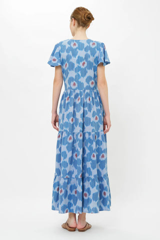 Oliphant V-Neck Maxi, Jinja Blue
