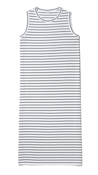 Kule The Tank Dress, White Navy Pinstripe