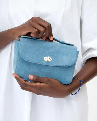 Clare V. Kathryn Suede Bag, Desert Blue