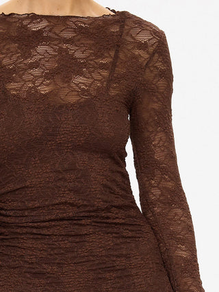 Kivari Marie Lace Maxi Dress, Chocolate