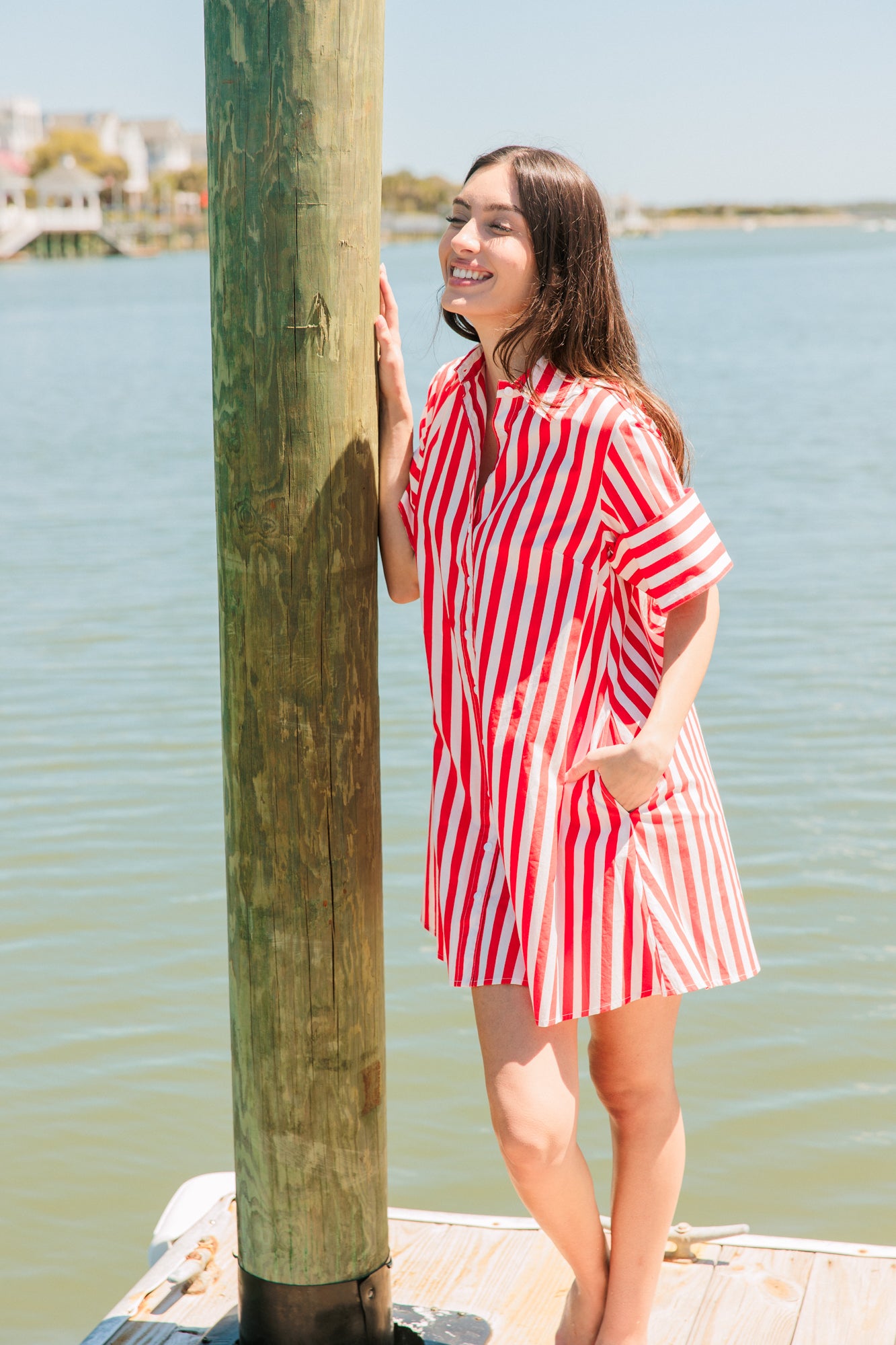 livro shirt dress Livro Classic Shirt Dress Blue Blossoms