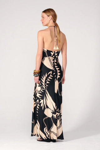 Poupette St. Barth Long Dress Stella VS, Black Oasis