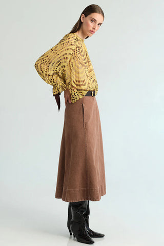 Cara Cara Aisha Skirt, Taupe Denim